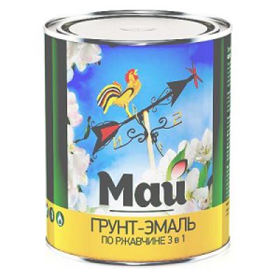 Грунт-эмаль МАЙ на ржавчину 3в1 серая 0,8кг